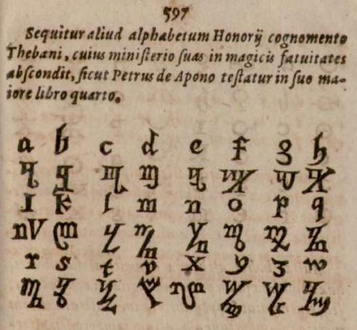 Witches Alphabet by Trithemius